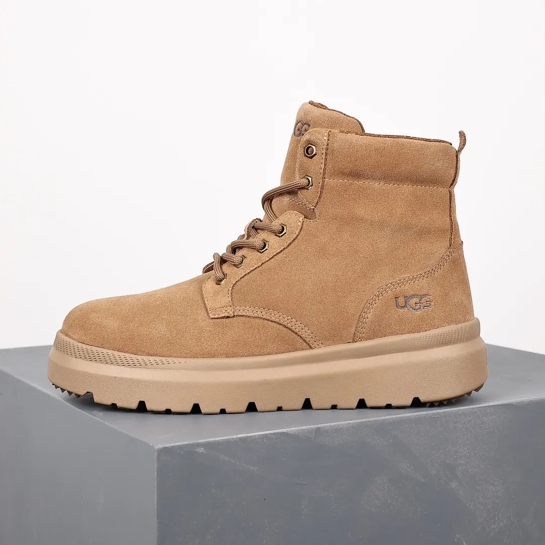Pick up locally 💰800 The core recommendation is good price UGG 2023 new style #Men's shoes Guangdong origin # 1153750 Upgraded original last original paper version development version #Using TPU molded and shaped suede upper material #Selected 17mm UGGPURE™ implanted wool lining and removable UGGPURE™ Implanted wool insole # midsole EVA light wing technology outsole combined with rubber bottom, non-slip, waterproof and wear-resistant, and good elasticity American light luxury brand 🐑UGG M Burleigh Boot Burleigh series men's mid-cut lightweight casual sports workwear Martin boots "velvet chestnut brown" Size: 40 41 42 43 44 45
